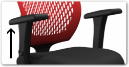 Diagram of armrest height adjustment